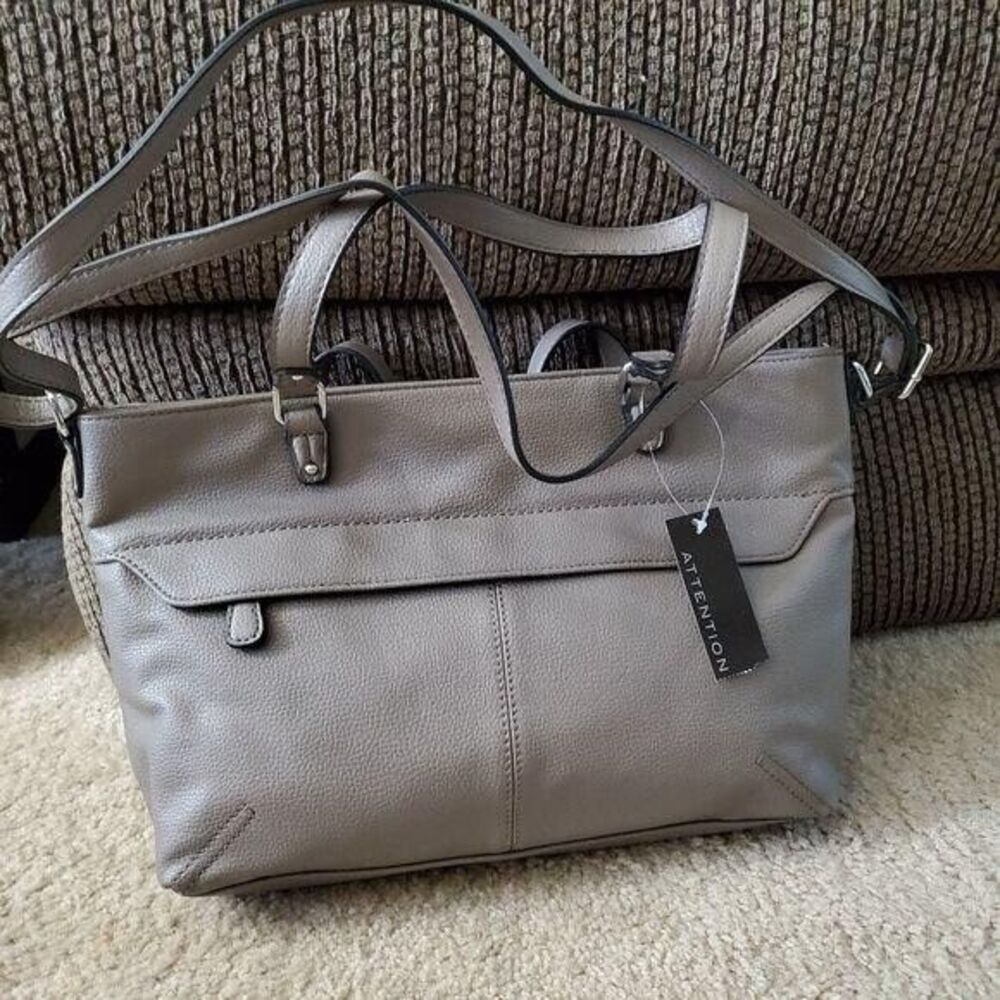 Attention tan handbag